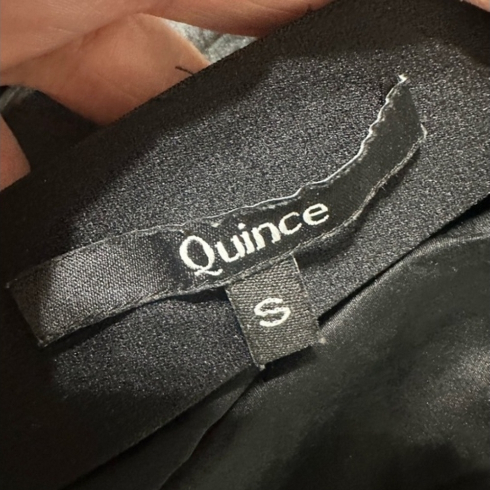 Quince 100% Silk Midi Skirt Black Size Small Washable Silk Skirt - Picture 3 of 7
